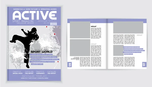 Sport tidningen layout — Stock vektor