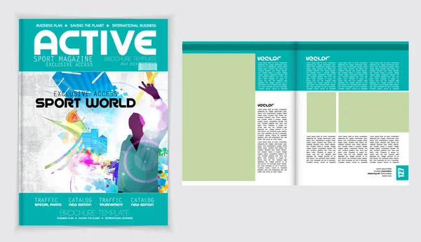 Layout magazine with cover — Stock Vector