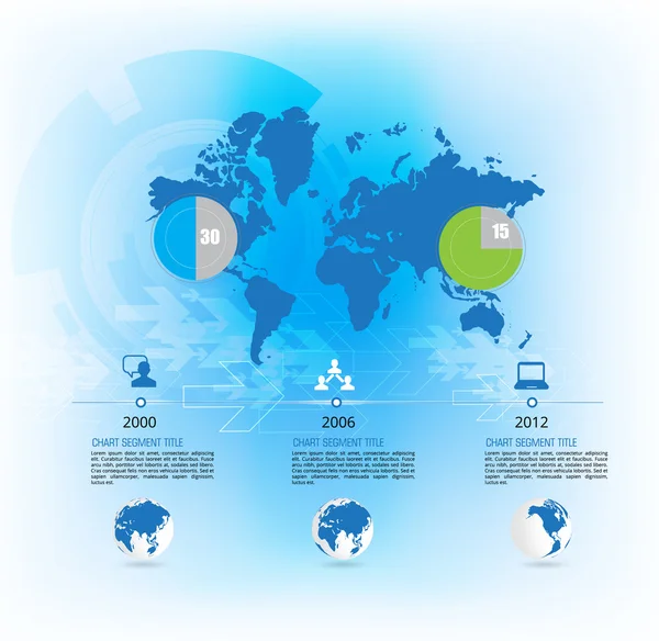 Illustrazione infografica della timeline — Vettoriale Stock