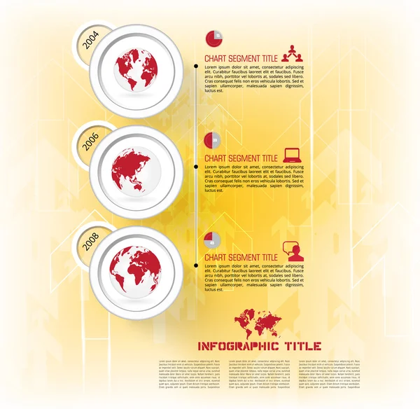 Infografías de línea de tiempo con elementos e iconos — Vector de stock