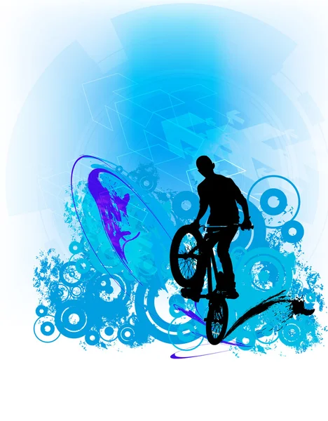 Bmx bisikletçi resmini — Stok Vektör