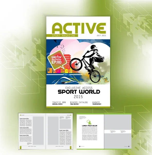 Couverture sport active magazine — Image vectorielle