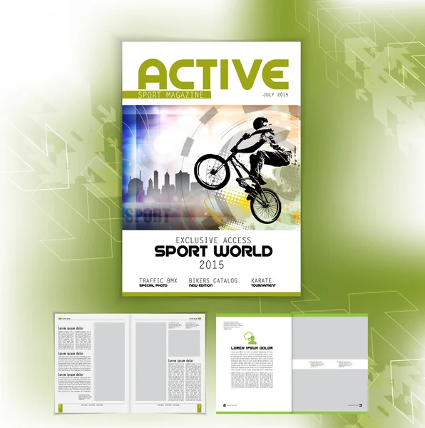 Couverture sport active magazine — Image vectorielle