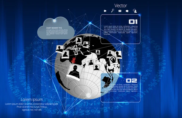 Global cloud concept — Stock Vector