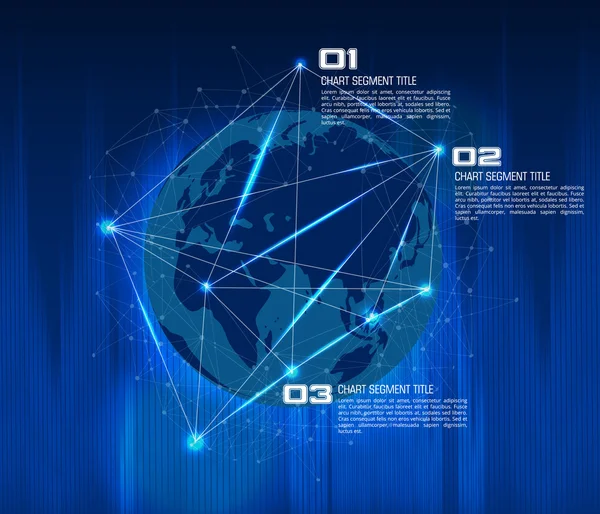 Design de rede de conexões globo moderno — Vetor de Stock