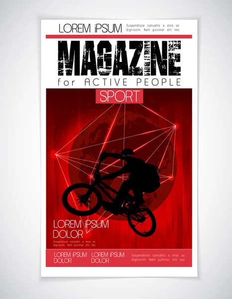 Couverture sport active magazine — Image vectorielle