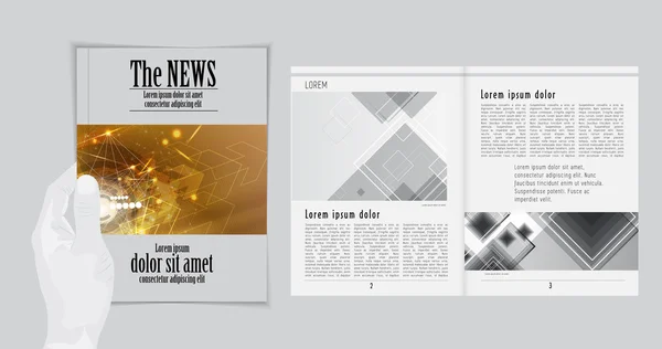 Layout ilustração revista — Vetor de Stock