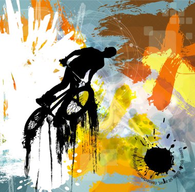 BMX motorcu illüstrasyon 