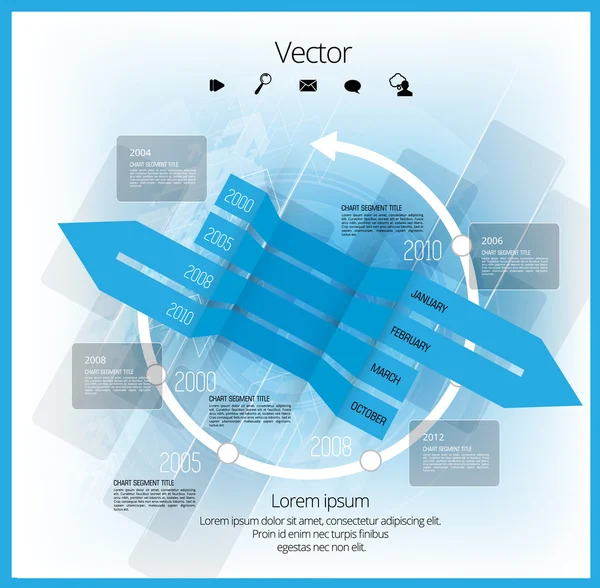Templat infografis ilustrasi - Stok Vektor