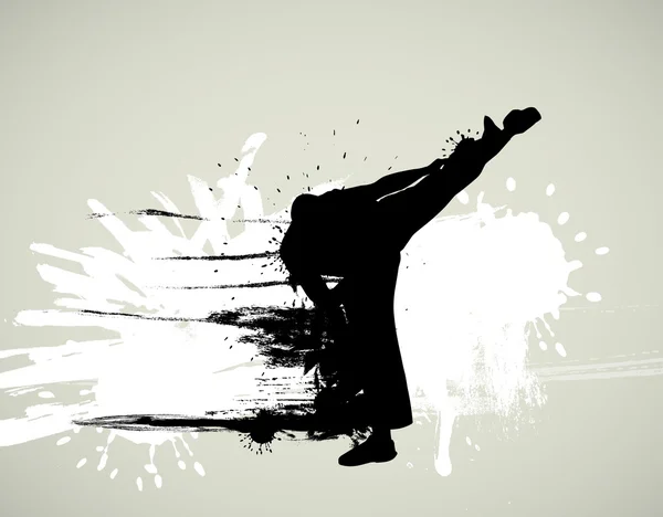 Ilustración de guerrero de karate — Vector de stock