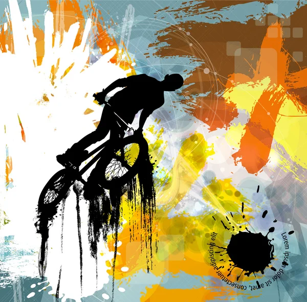 BMX motociclista ilustração — Vetor de Stock