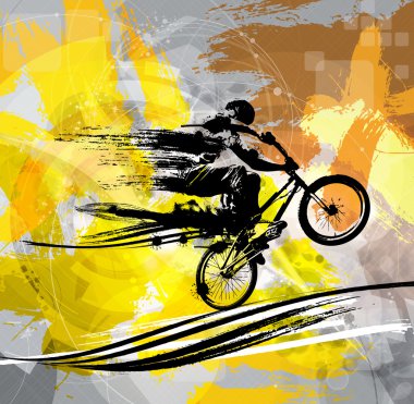 BMX motorcu spor illüstrasyon   