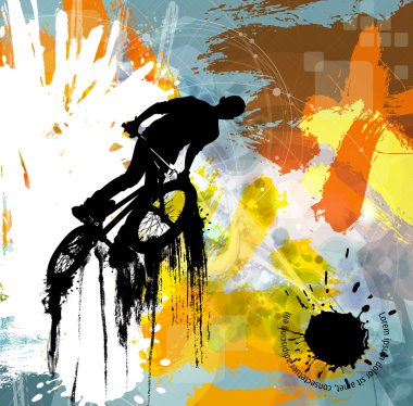 BMX motorcu spor illüstrasyon   