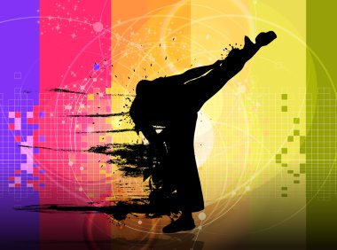 Karate eğitim illüstrasyon 