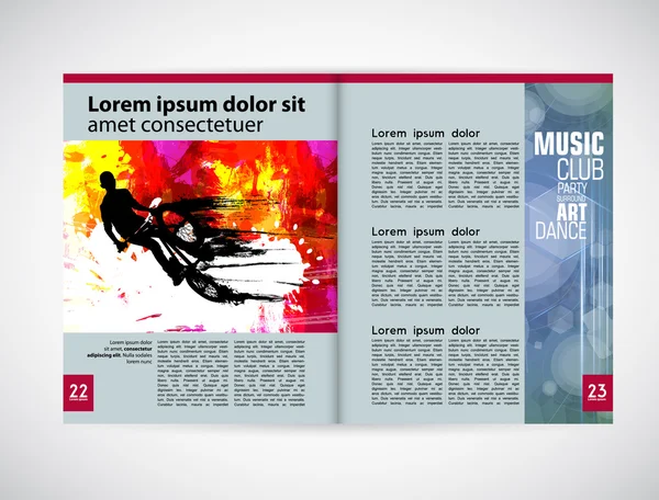 Modèle de magazine de design graphique — Image vectorielle