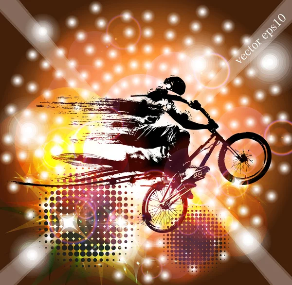 BMX cyclist illustration — Stock Vector