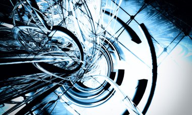 3D render, soyut teknolojik altyapı 