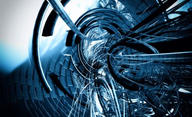 3D render, soyut teknolojik altyapı 