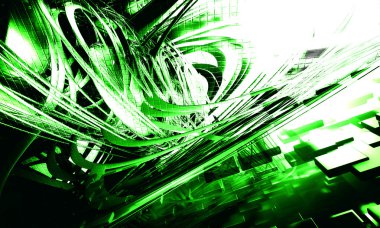 3D render, soyut teknolojik altyapı 