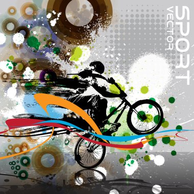 BMX motorcu illüstrasyon 