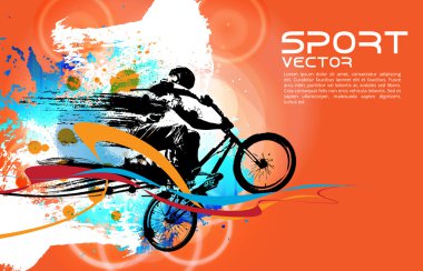 BMX motorcu illüstrasyon 