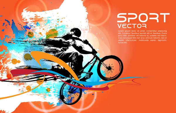 BMX motociclista ilustração — Vetor de Stock