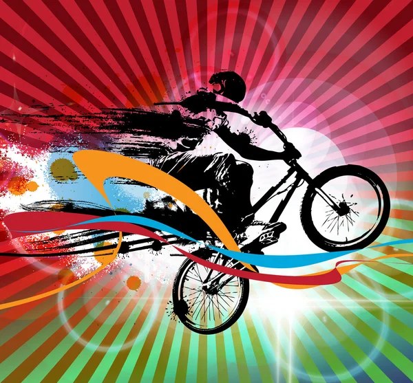 BMX cyclist illustration — Stock Vector