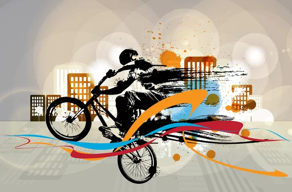 BMX ciclista ilustración — Vector de stock