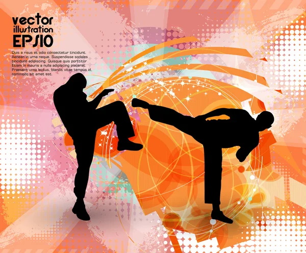 Karate deporte ilustración — Vector de stock