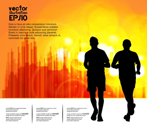 Illustration des coureurs de marathon — Image vectorielle