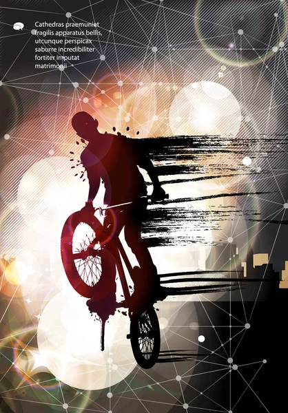 Illustration cycliste BMX — Image vectorielle