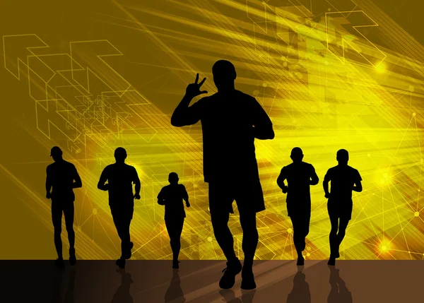 Fond sportif, coureurs de marathon — Image vectorielle