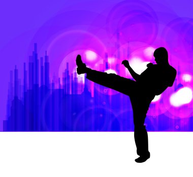 Karate spor illüstrasyon