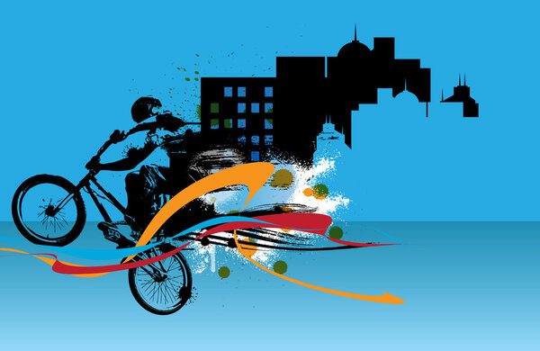 illustration of bmx rider 