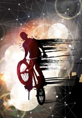 BMX binici illüstrasyon