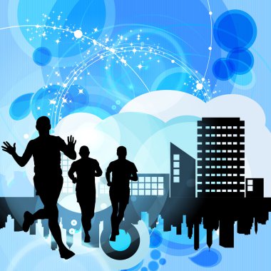 Çalışan insanlar. Spor illüstrasyon