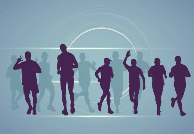 maraton koşucular illüstrasyon