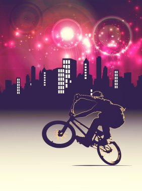 BMX motorcu arka plan üzerinde