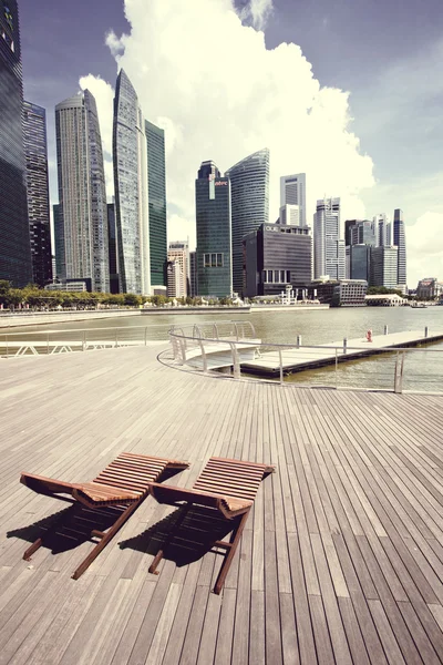 Vista de rascacielos en Marina Bay —  Fotos de Stock