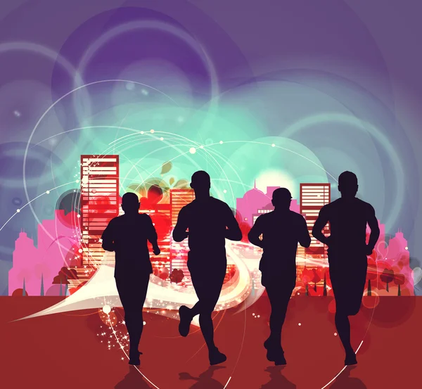 Marathon runners illustration — Stock Photo, Image