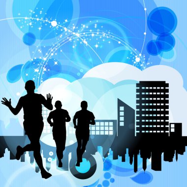 Çalışan insanlar. Spor illüstrasyon