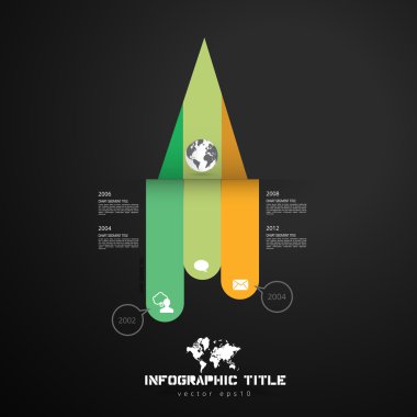icônes, éléments et chronologie infographie 