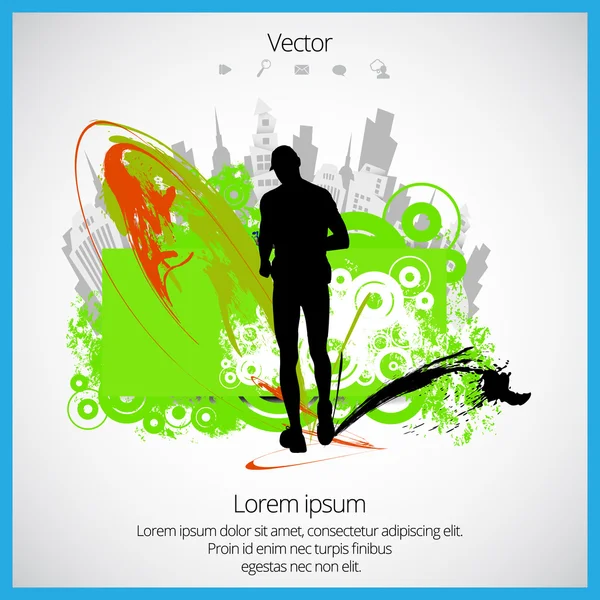 Jogger, illustration sportive — Image vectorielle