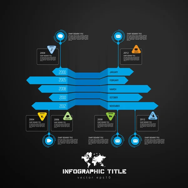 Infographic sjabloon op donkere achtergrond — Stockvector