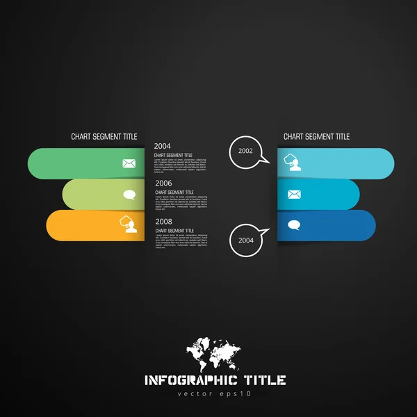 Infografik-Vorlage auf dunklem Hintergrund — Stockvektor