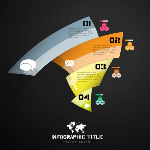 Infographic sjabloon op donkere achtergrond — Stockvector