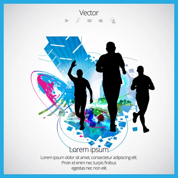 Gente che corre. Illustrazione sportiva — Vettoriale Stock