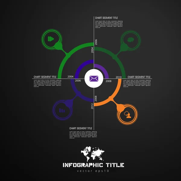 Infographic sjabloon op donkere achtergrond — Stockvector