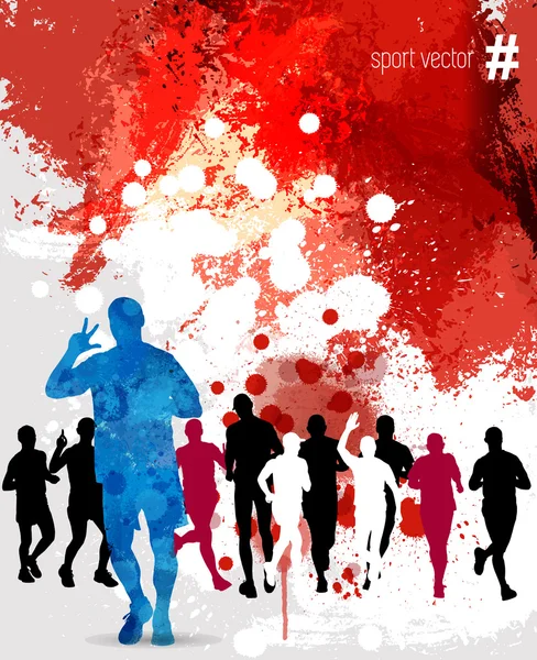 Mensen lopen. Illustratie van de sport — Stockvector