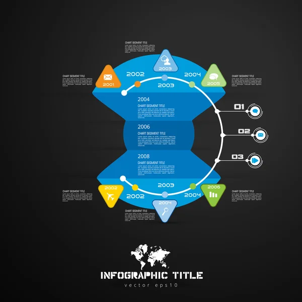 Infographic sjabloon op donkere achtergrond — Stockvector